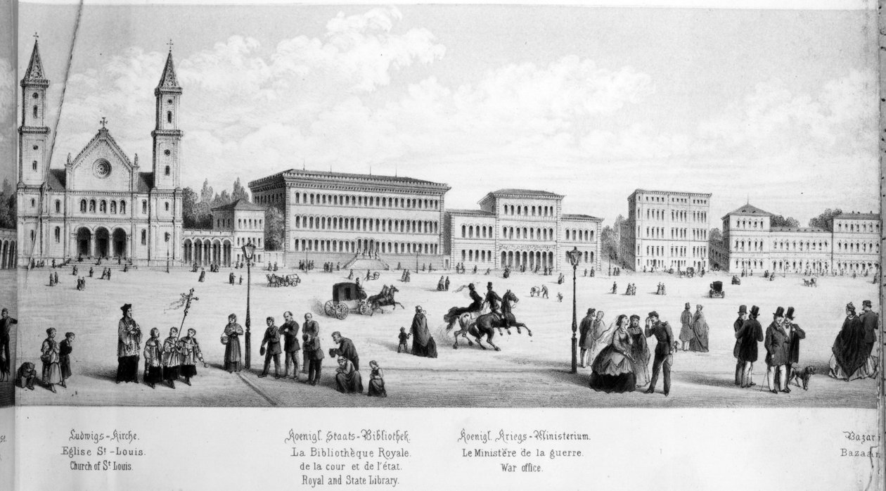 Widok na Monachium, 1869 r. autorstwa German School