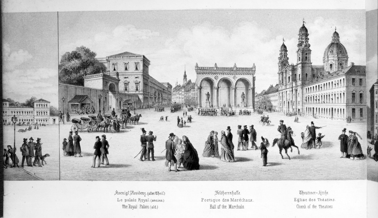 Widok na Monachium, 1869 r. autorstwa German School