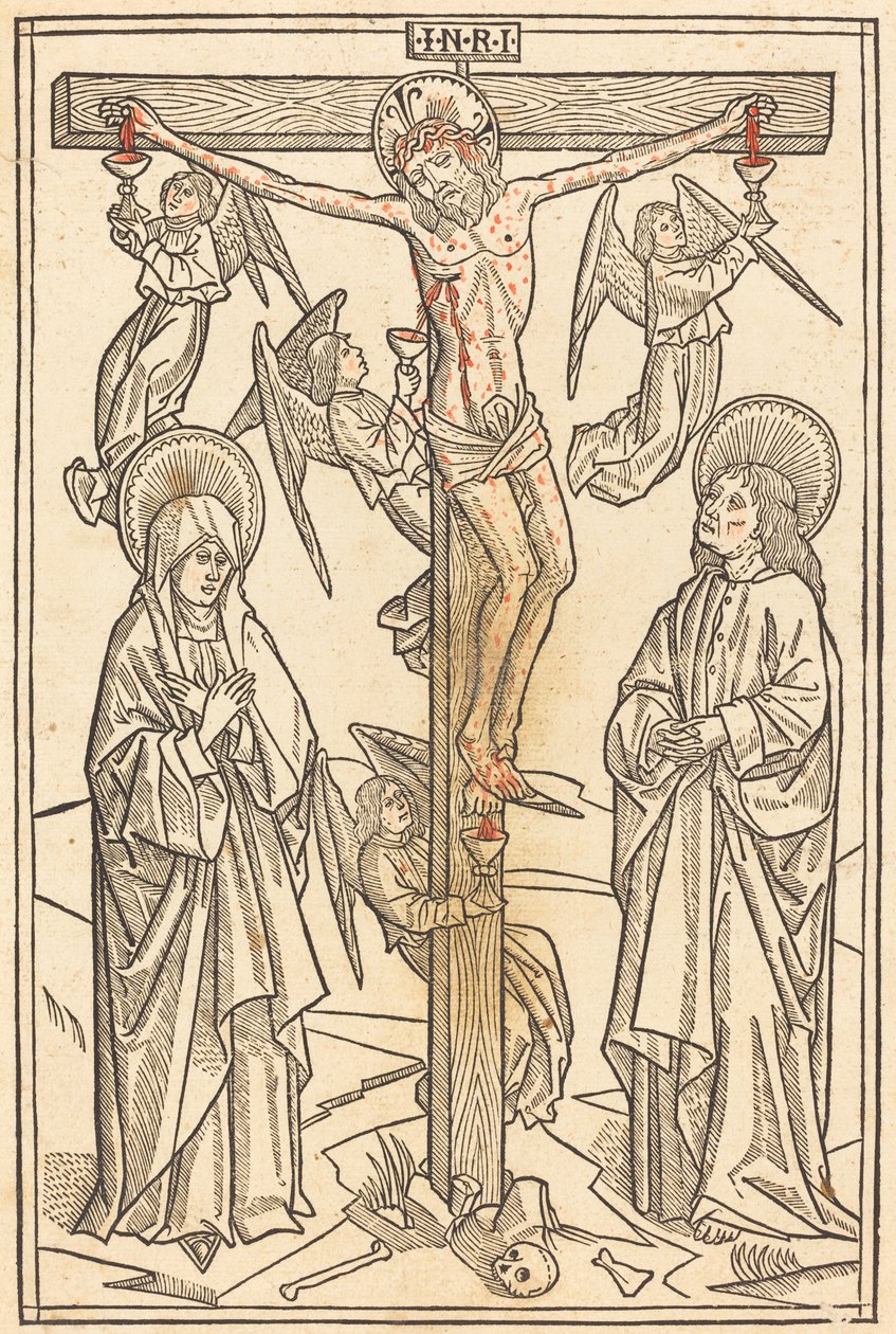 Chrystus na krzyżu z aniołami autorstwa German 15th Century