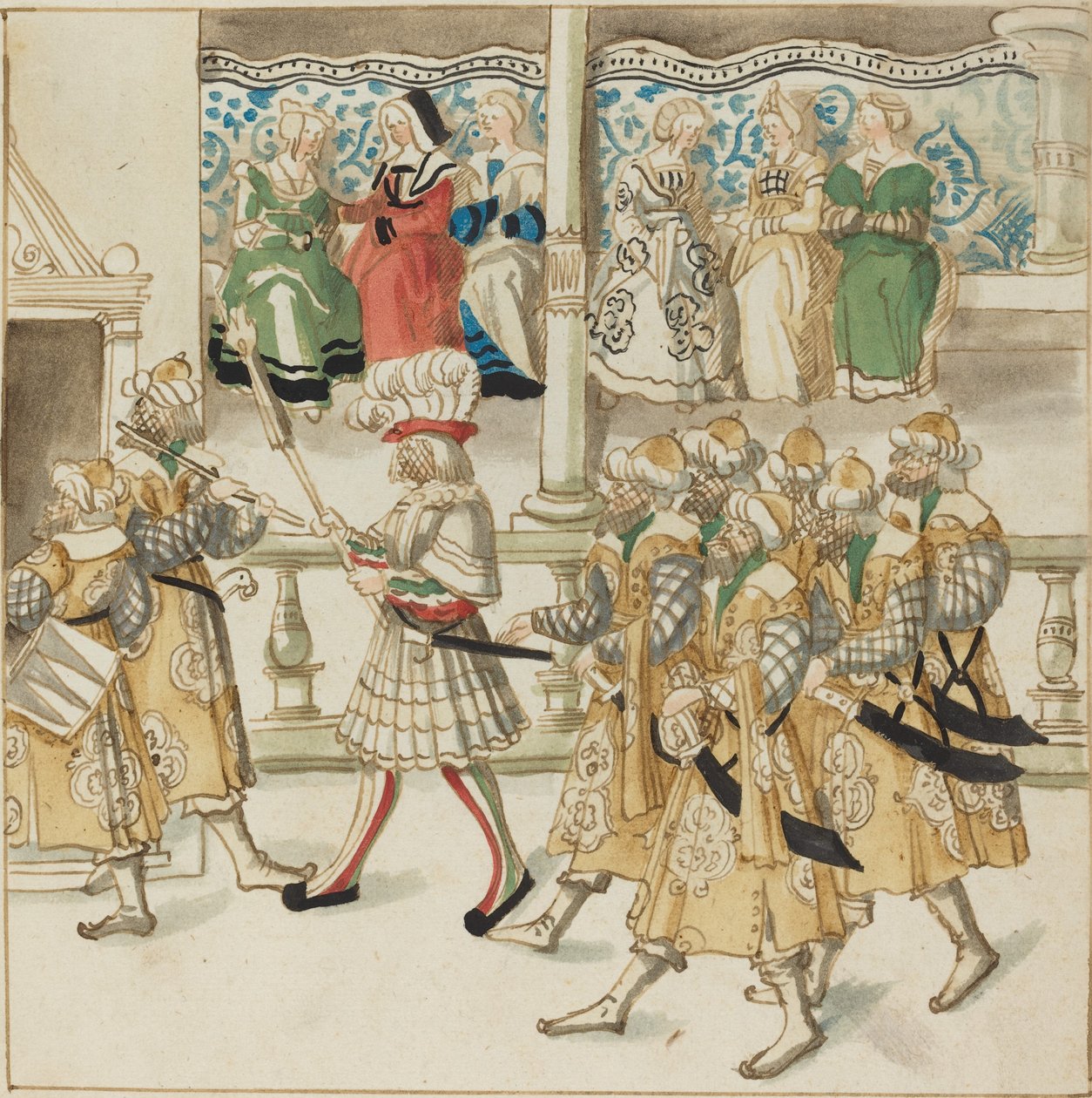 Paradujący rycerze w orientalnych strojach autorstwa German 16th Century