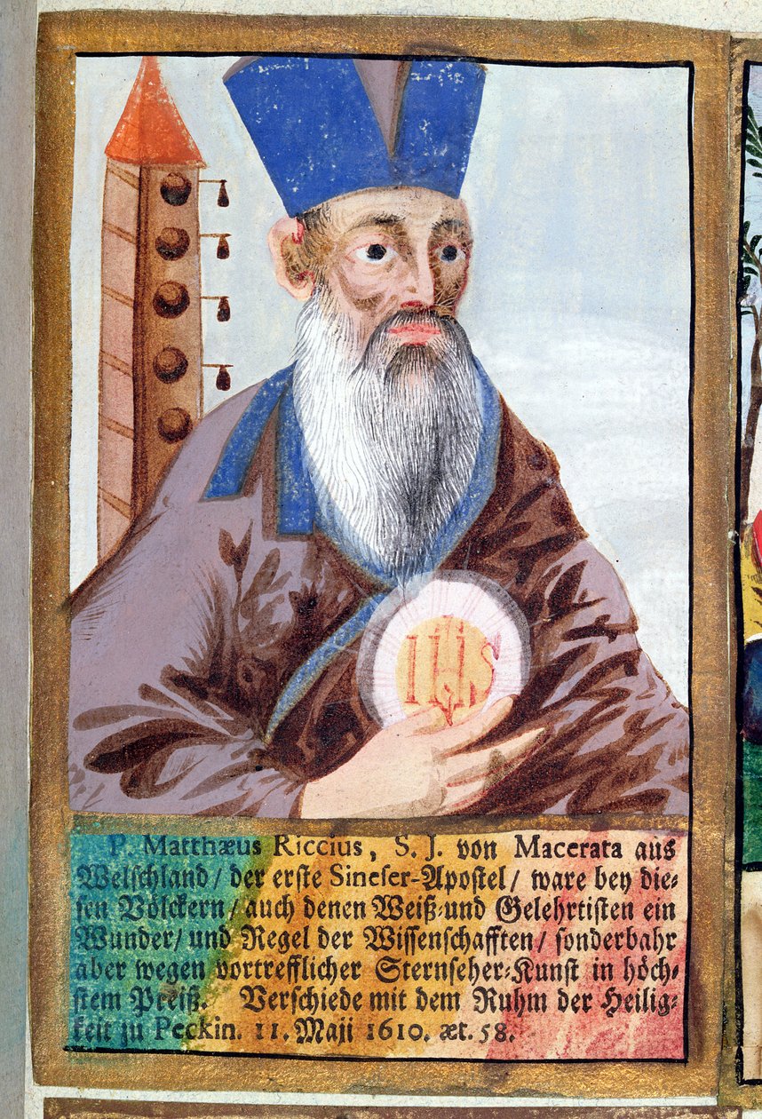 Ojciec Matteo Ricci (1552-1610) w kostiumie mandaryna autorstwa German School