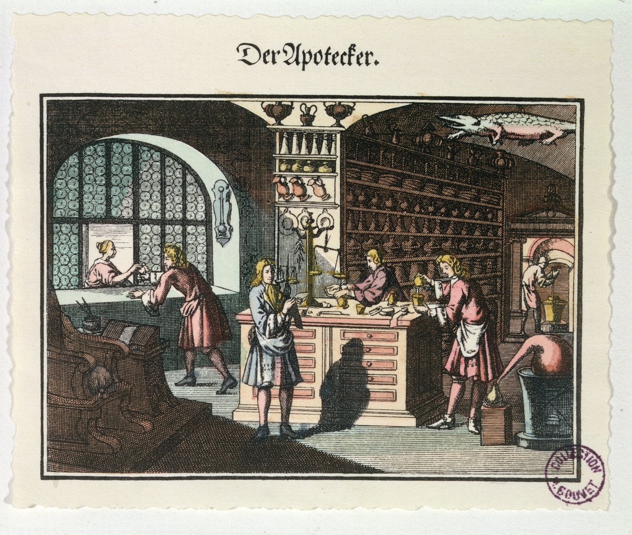 Wnętrze apteki, ok. 1700 autorstwa German School