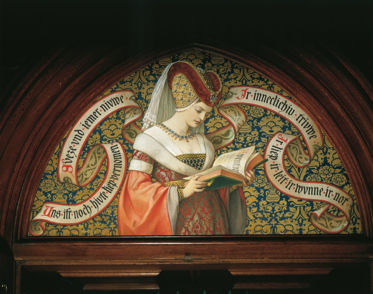 Pani czytająca „Tristan i Izolda” (mural) autorstwa German School