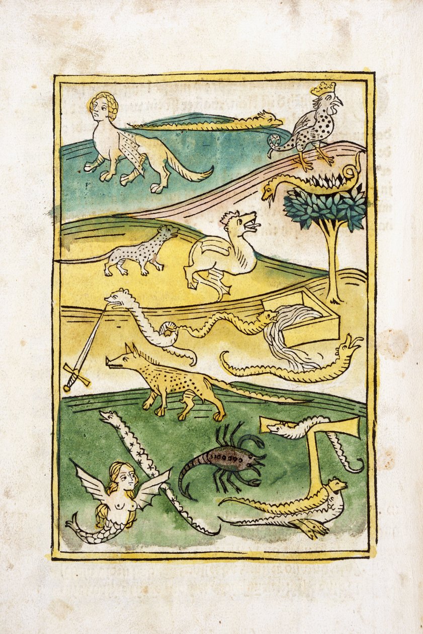 Potwory i węże w krajobrazie, 1478 autorstwa German School
