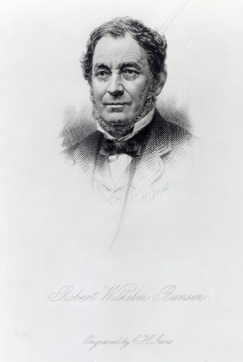 Robert Wilhelm Bunsen, grawerowane przez CH Jeens autorstwa German School