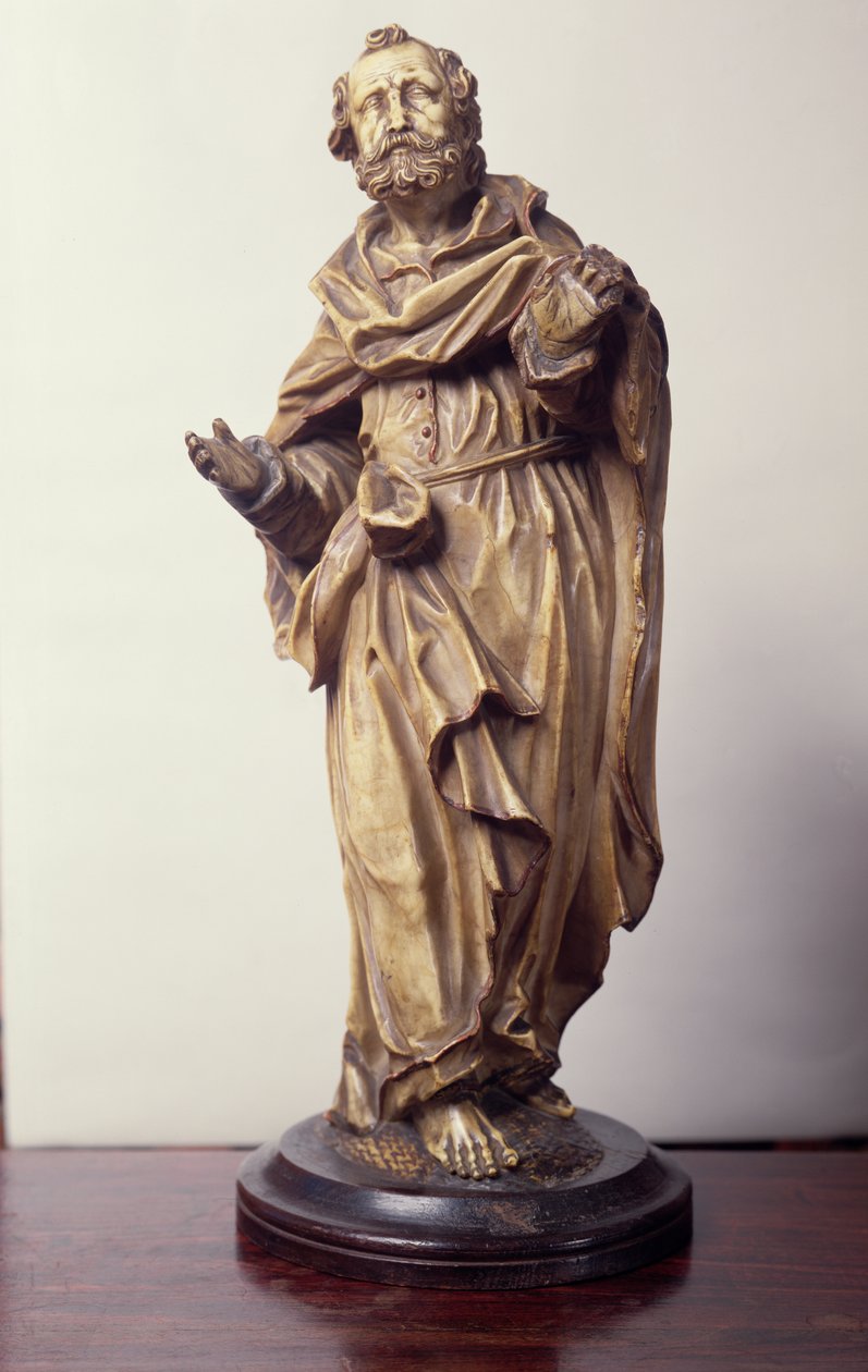 Statuetka Świętego, Dolny Ren (alabaster) autorstwa German School