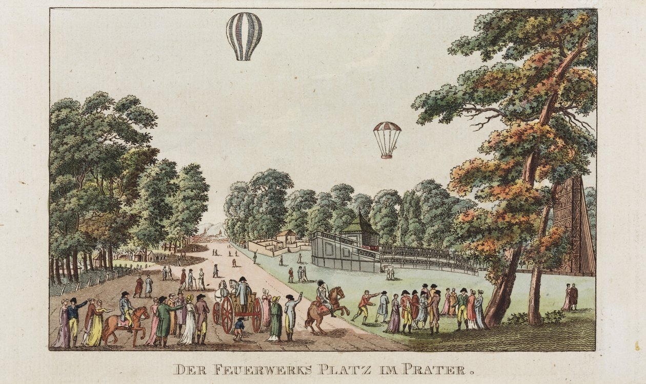 Miejsce Fajerwerków, Prater, ok. 1802 autorstwa German School