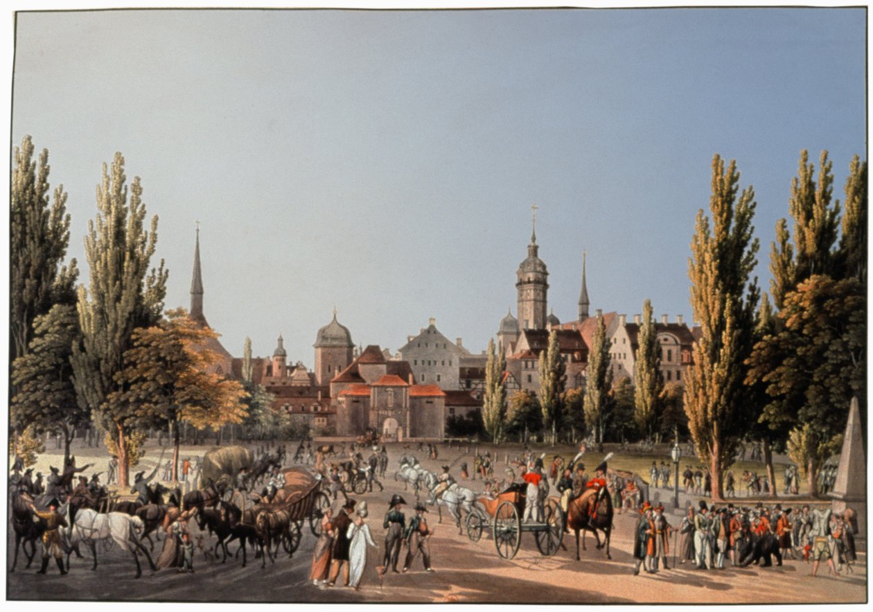 Targi w Lipsku. ok. 1810-20 (grawerowanie) autorstwa German School