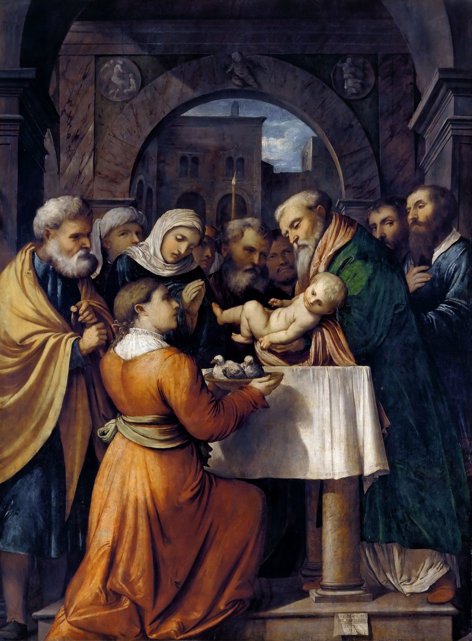 Ofiarowanie Jezusa w Świątyni, 1529. autorstwa Gerolamo Romanino