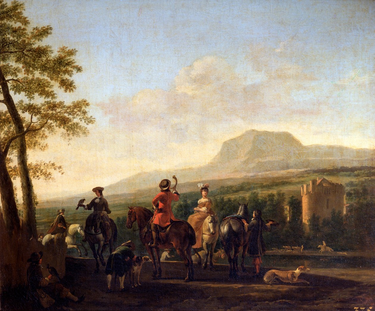 „Sokolnictwo”, XVII wiek. autorstwa Gerrit Berckheyde