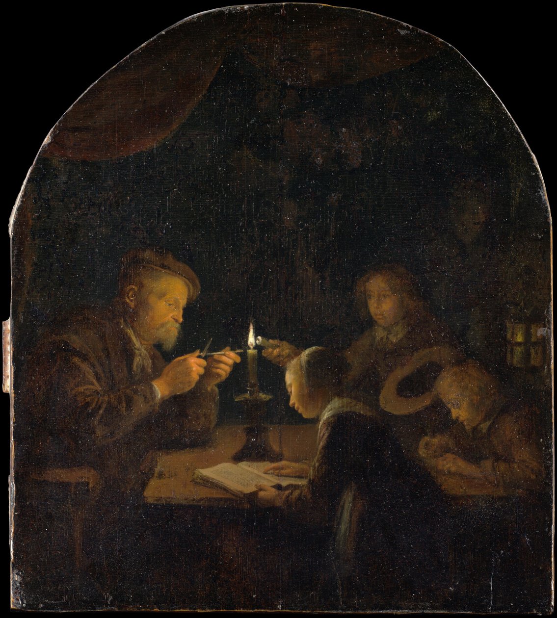 Szkoła Wieczorowa, ca. 1655-57. autorstwa Gerrit Dou