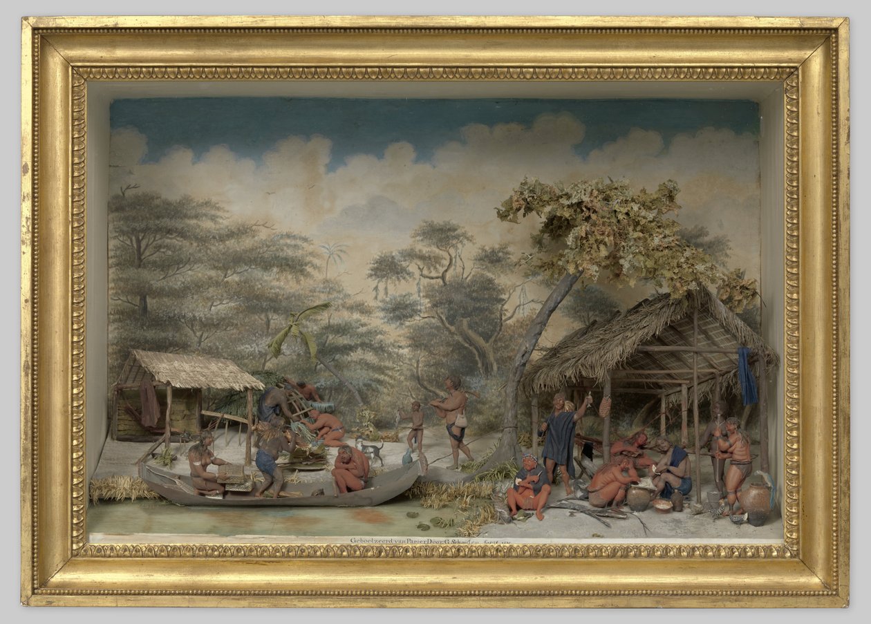 Diorama obozu Carib autorstwa Gerrit Schouten