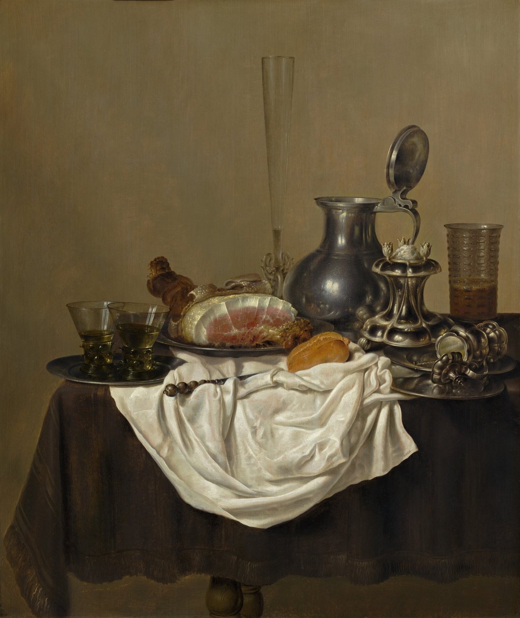 Martwa natura z szynką, 1650. autorstwa Gerrit Willemsz. Heda