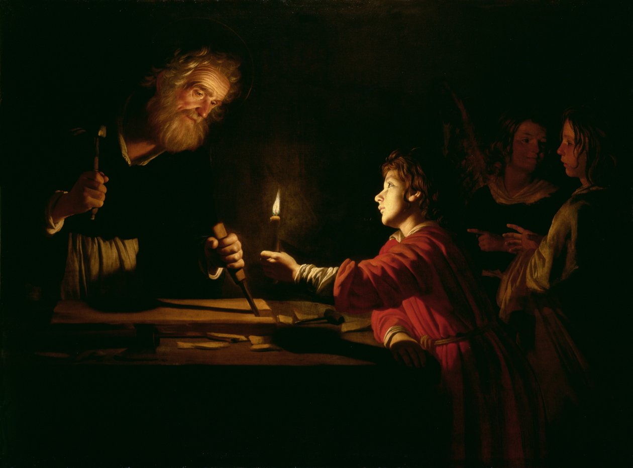 Dzieciństwo Chrystusa, ok. 1620 autorstwa Gerrit van Honthorst