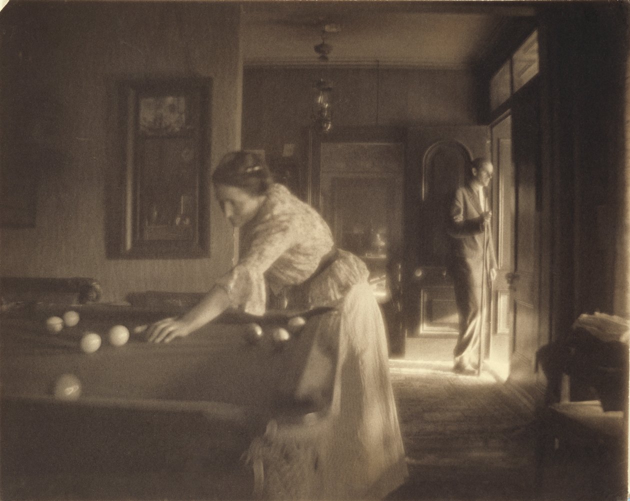 Gra w bilard, ok. 1907 (odbitka platynowa) autorstwa Gertrude Käsebier
