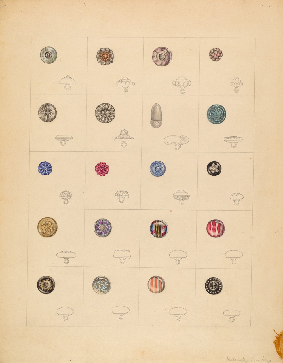 Buttons, c. 1937.    1181233   pl       polish Successfully Translated  Original: Bulls Fighting Translat: Bulls Fighting 1225573 pl polish Successfully Translated Original: Funerary Portrait of James Cardinal Gibbons Translat: Funerary Portrait of James C autorstwa Gertrude Lemberg