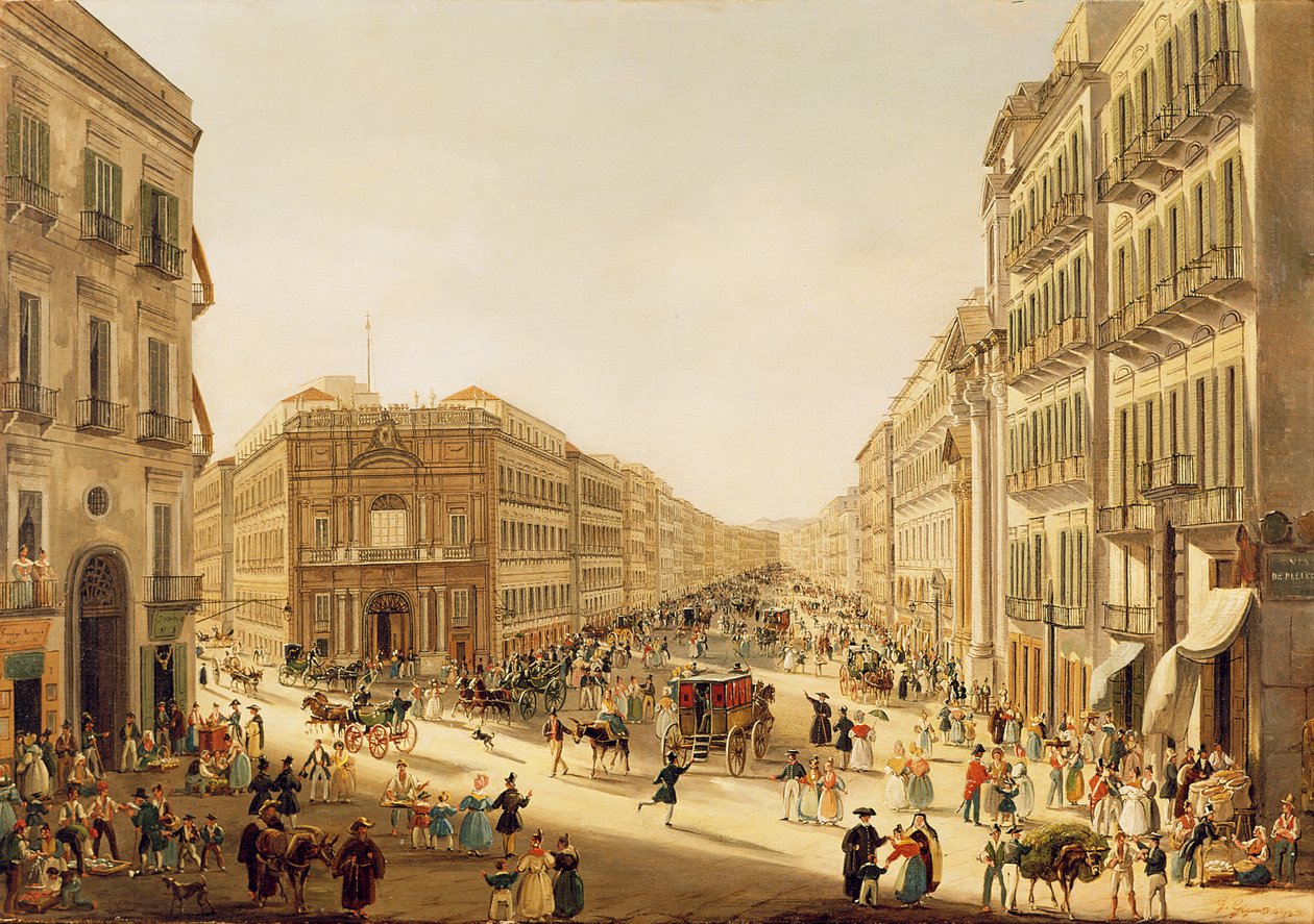 Via Toledo w Neapolu autorstwa Giacinto Gigante