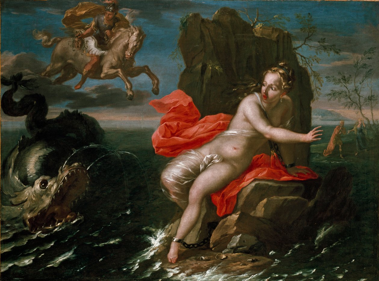 Perseusz i Andromeda, XVII-XVIII wiek autorstwa Giacomo Bolognini