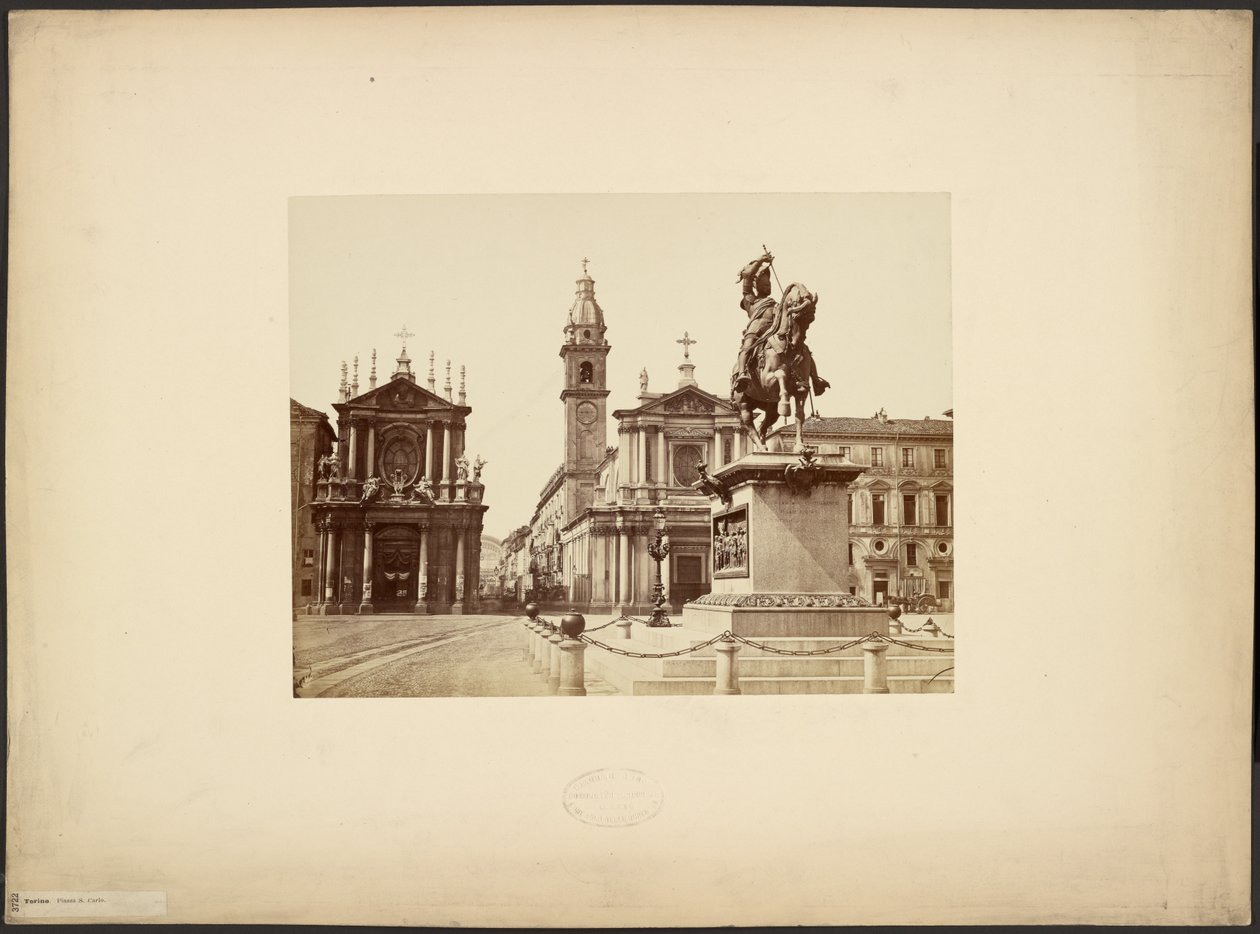 Turyn. Piazza S. Carlo autorstwa Giacomo Brogi