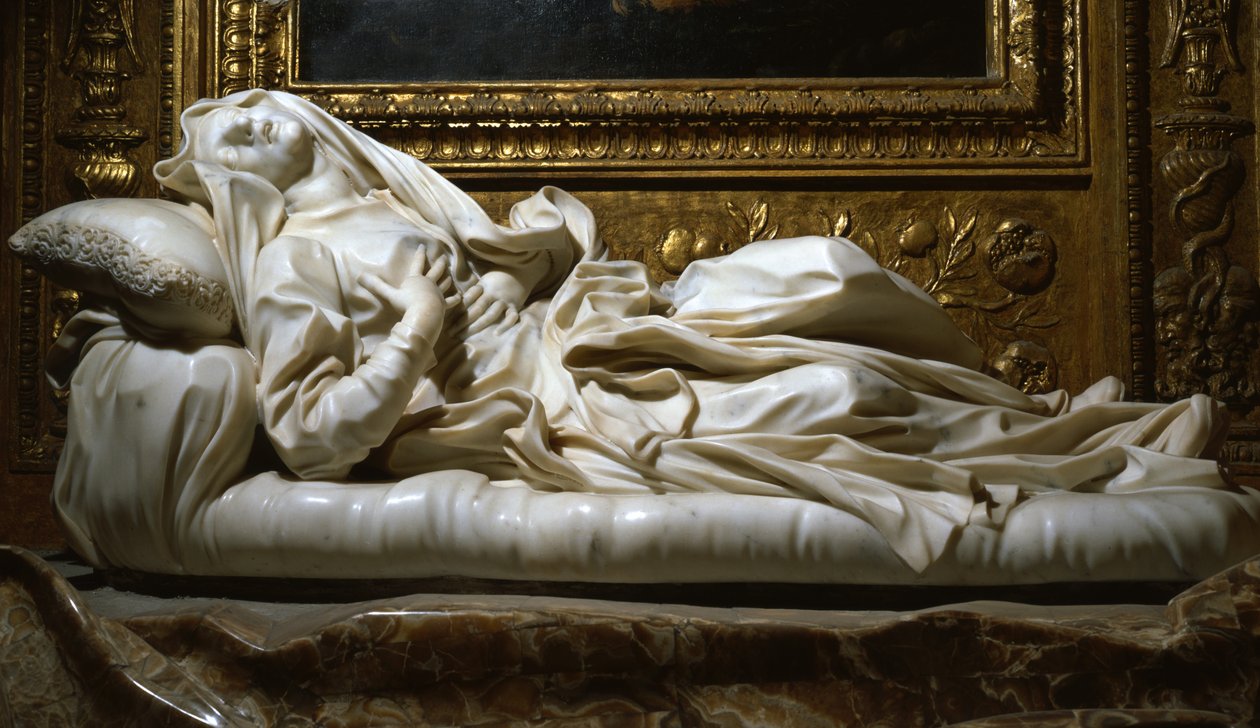 Błogosławiona Ludovica Albertoni, 1674 (marmur) autorstwa Gian Lorenzo Bernini