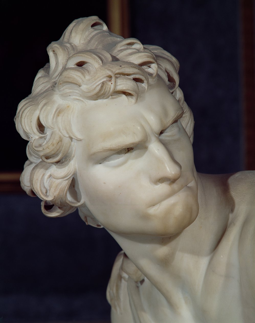 Dawid, fragment głowy, 1623-23 marmur autorstwa Gian Lorenzo Bernini