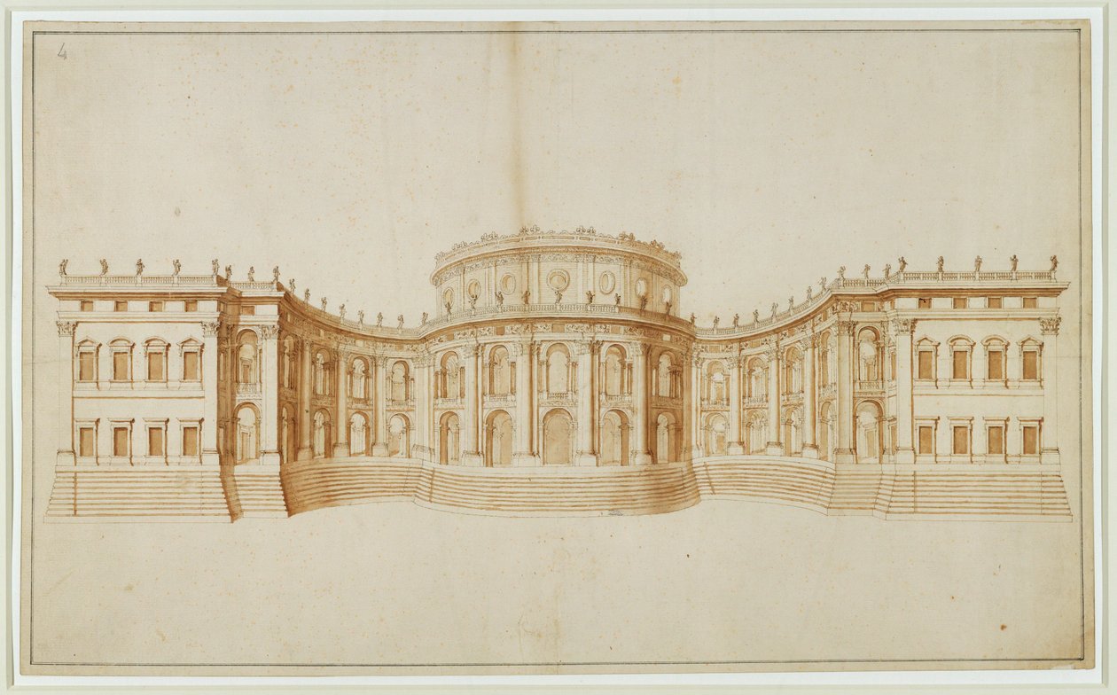Projekt dla Luwru ... autorstwa Gian Lorenzo Bernini