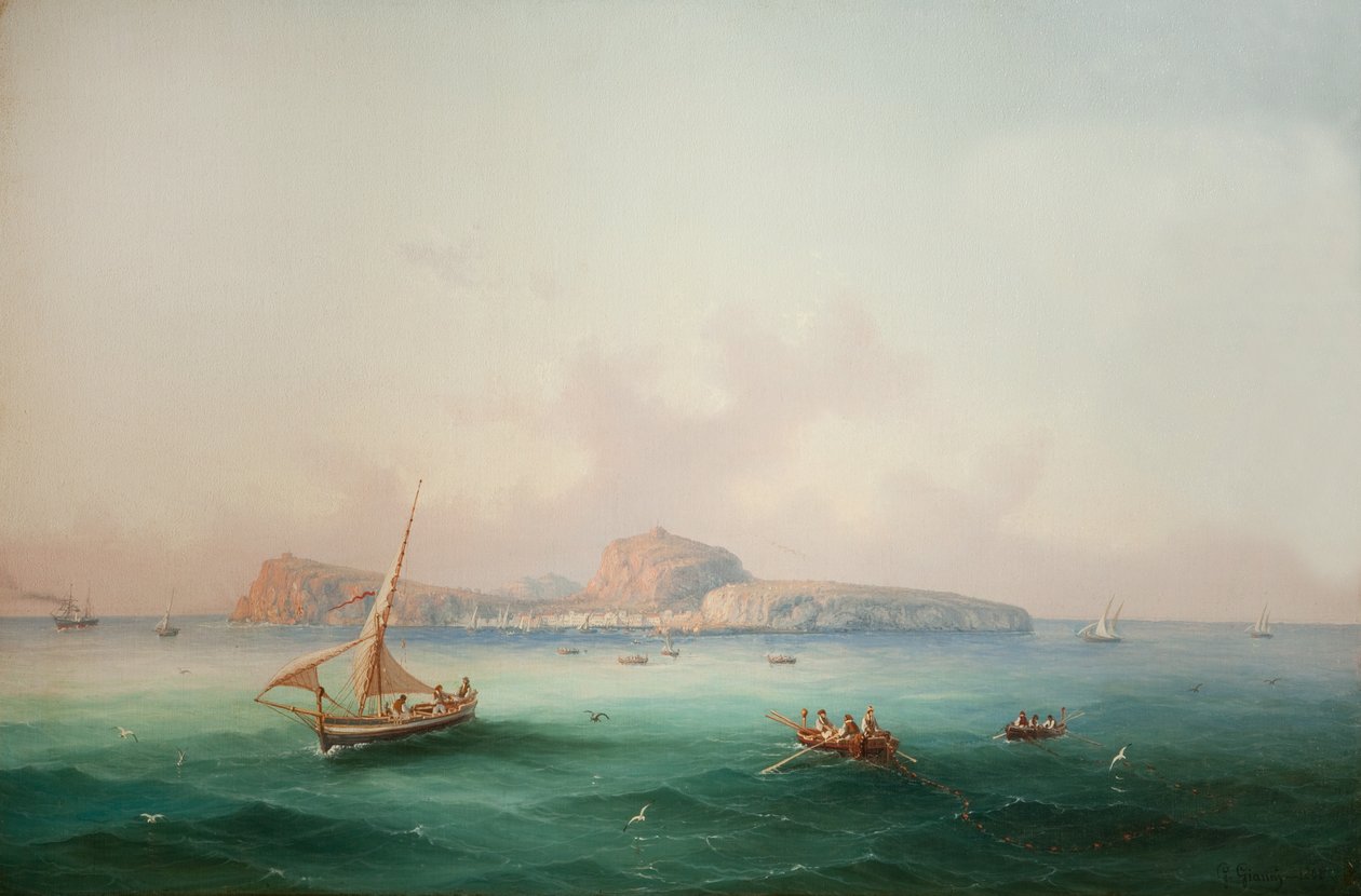Widok na Capri, 1868 r. autorstwa Giancinto Gianni