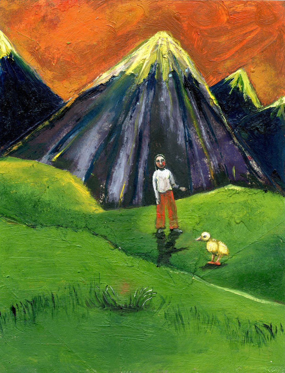 Spotkałem laska, 2005, (olej na papierze) autorstwa Gigi Sudbury