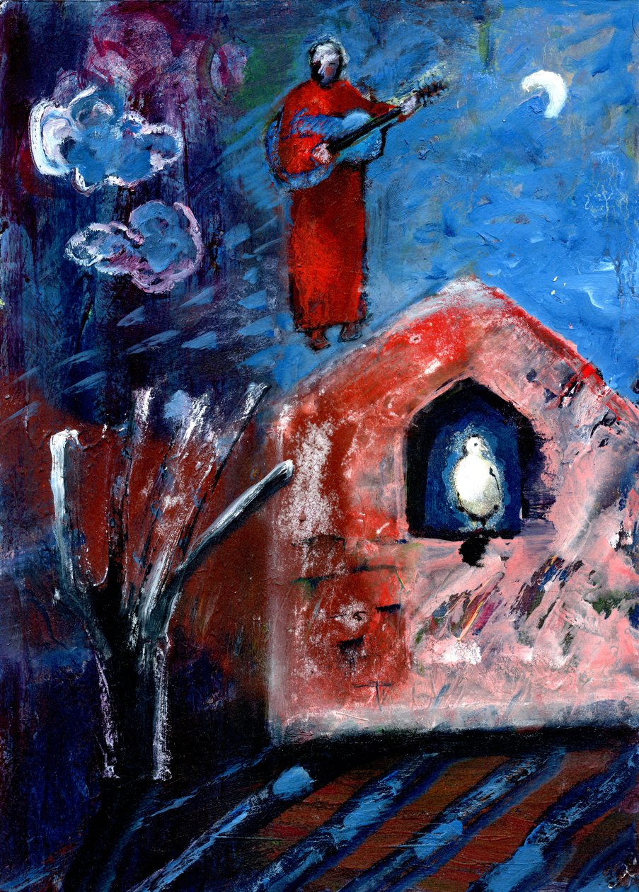 Muzyka nocna, 2015, (olej na papierze) autorstwa Gigi Sudbury