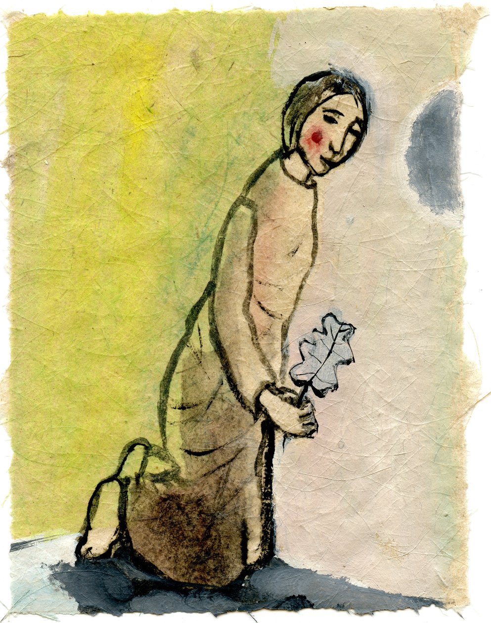 Liść Dębu, 2005, (olej na papierze) autorstwa Gigi Sudbury