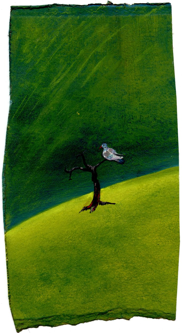 Ostatni, 2005, (olej na papierze) autorstwa Gigi Sudbury