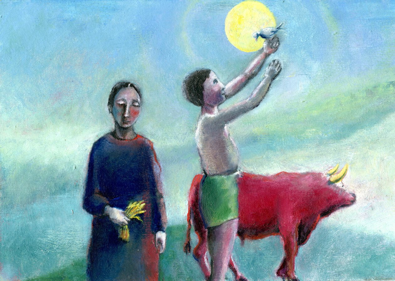Dobre żniwa, 2004, (olej na papierze) autorstwa Gigi Sudbury