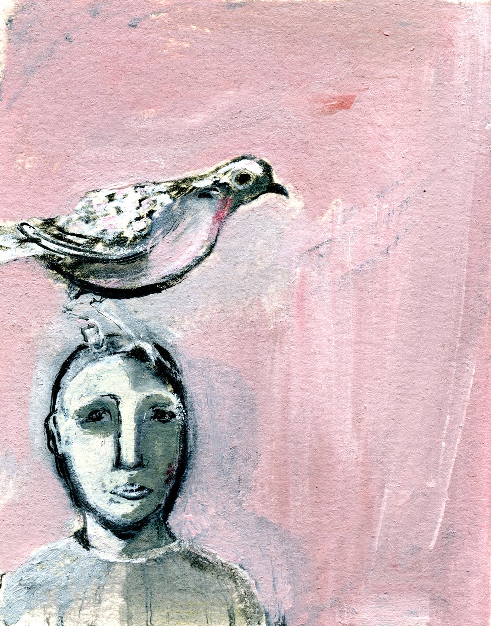 Dom, 2017, (olej na papierze) autorstwa Gigi Sudbury