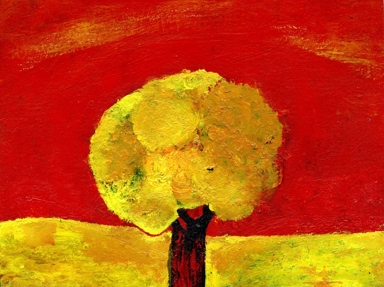 Żółte drzewo, 2006, (olej na papierze) autorstwa Gigi Sudbury