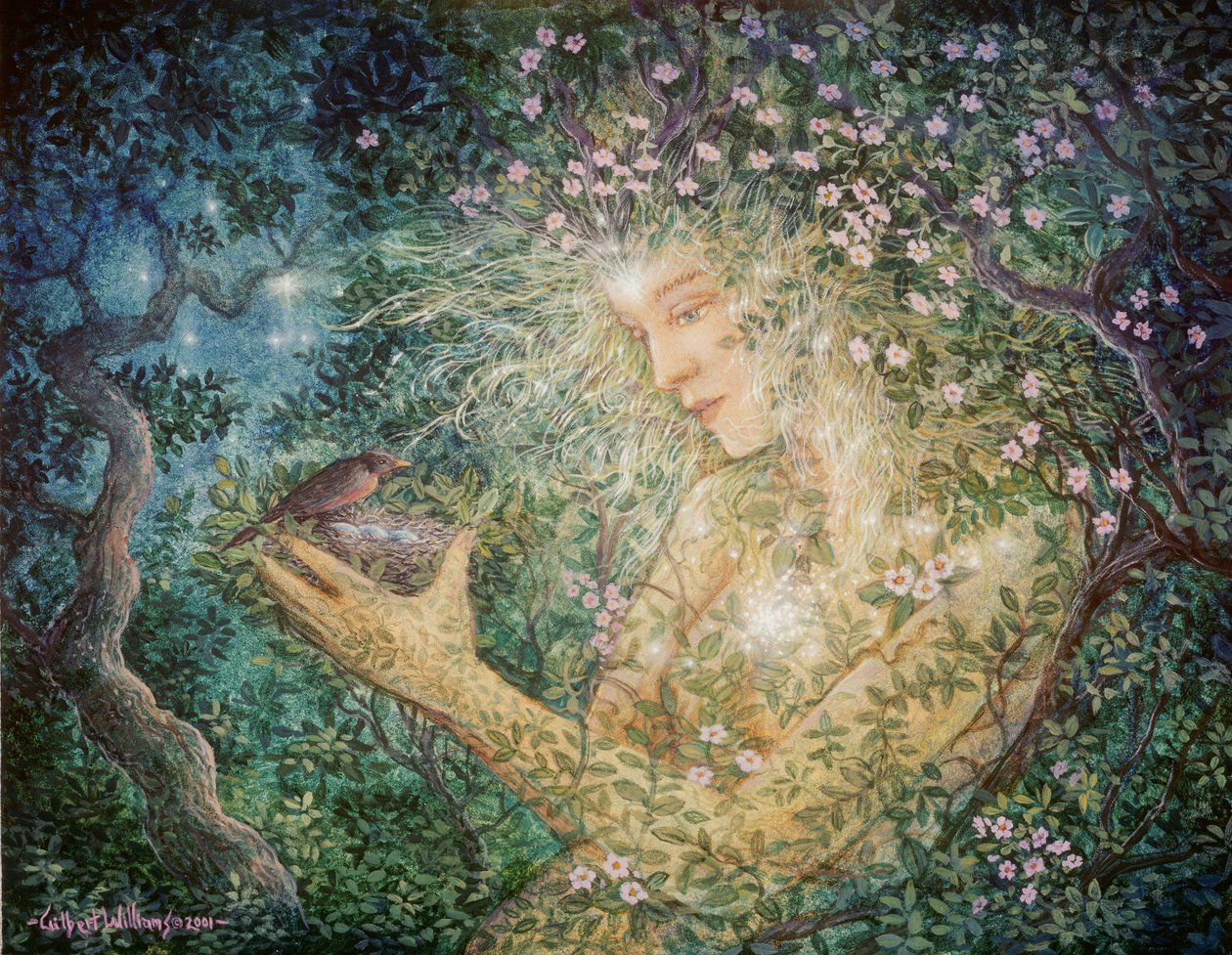 Duch wiosny, 2001 (akryl na desce) autorstwa Gilbert Williams