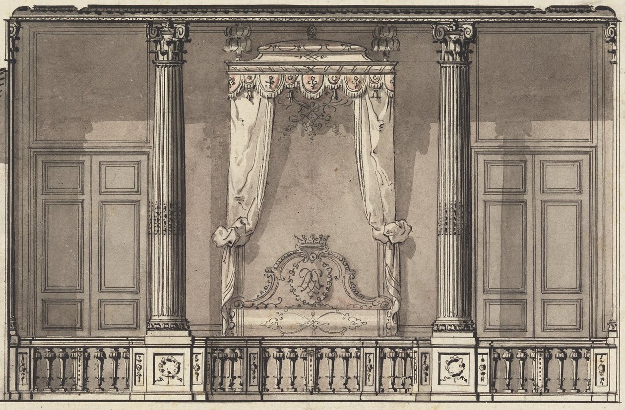Wnęka na łóżko dla Duc dOrléans, Palais Royal, Paryż autorstwa Gilles Marie Oppenord