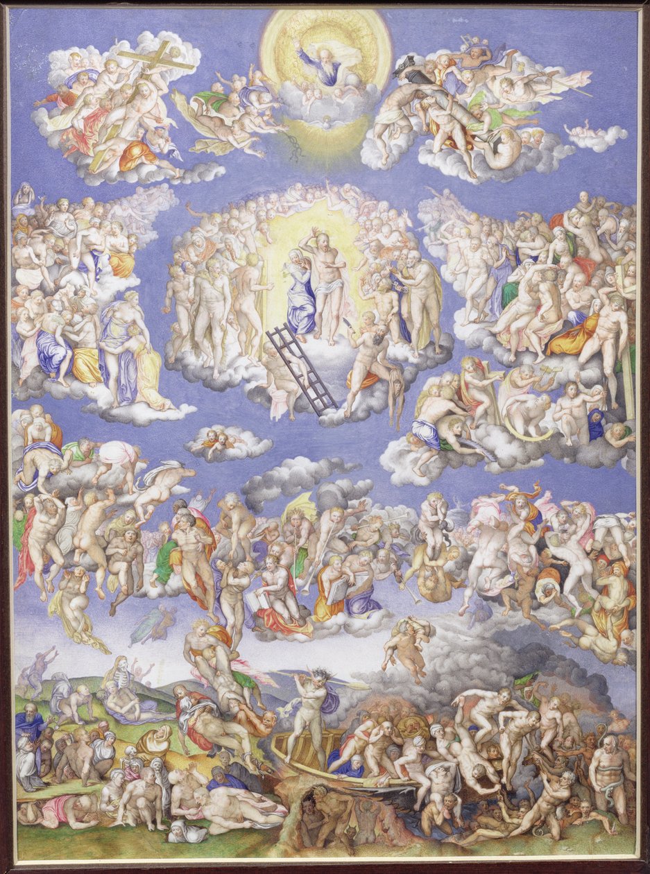 Sąd Ostateczny (według Michała Anioła), c.1570 (pergamin) autorstwa Giorgio Giulio Clovio