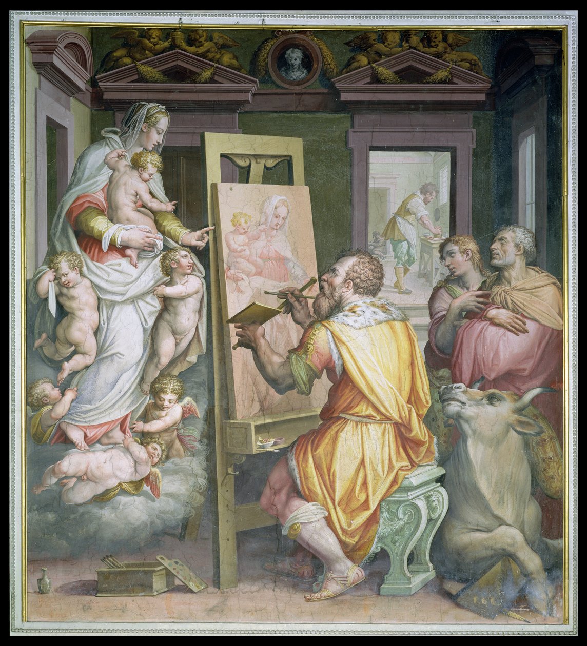 Św. Łukasz malujący Dziewicę autorstwa Giorgio Vasari