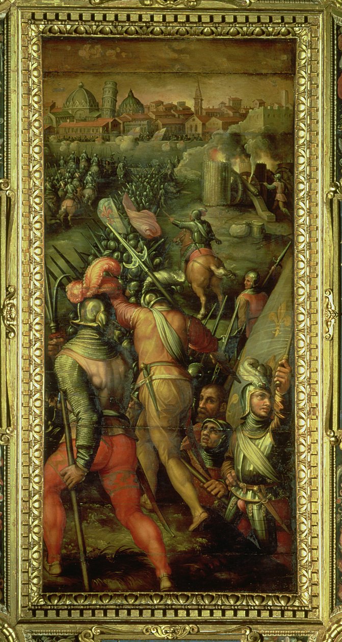Bitwa pod Barbagianni ze stropu Salone dei Cinquecento, 1565 (panel) autorstwa Giorgio Vasari