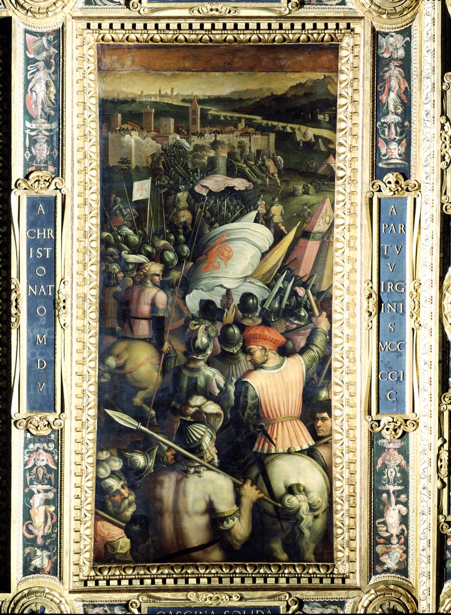 Zdobycie Casciny ze stropu Salone dei Cinquecento, 1565 (panel) autorstwa Giorgio Vasari