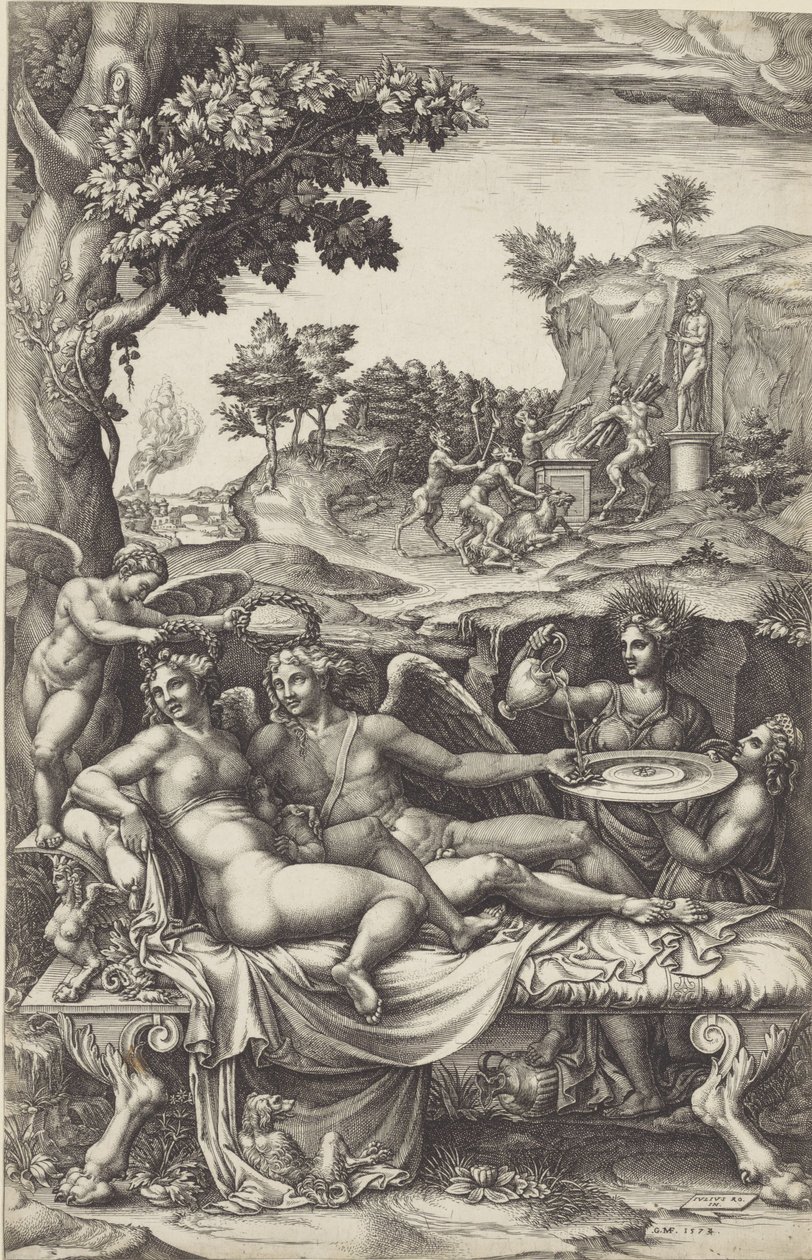Amor i Psyche autorstwa Giorgio Ghisi