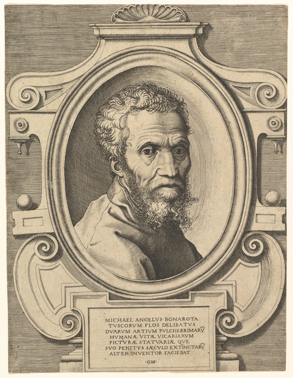 Portret Michała Anioła, po 1564 r. autorstwa Giorgio Ghisi