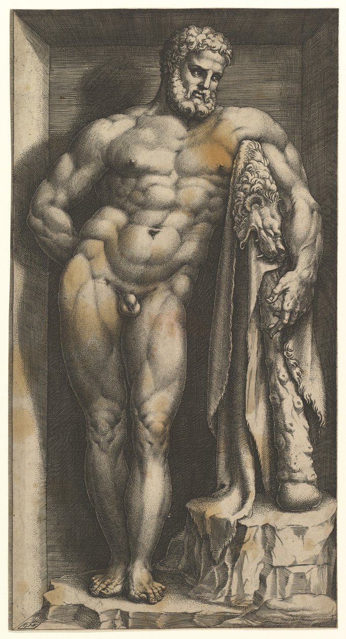 Herkules Farnese, koniec lat 70. XVI wieku. autorstwa Giorgio Ghisi