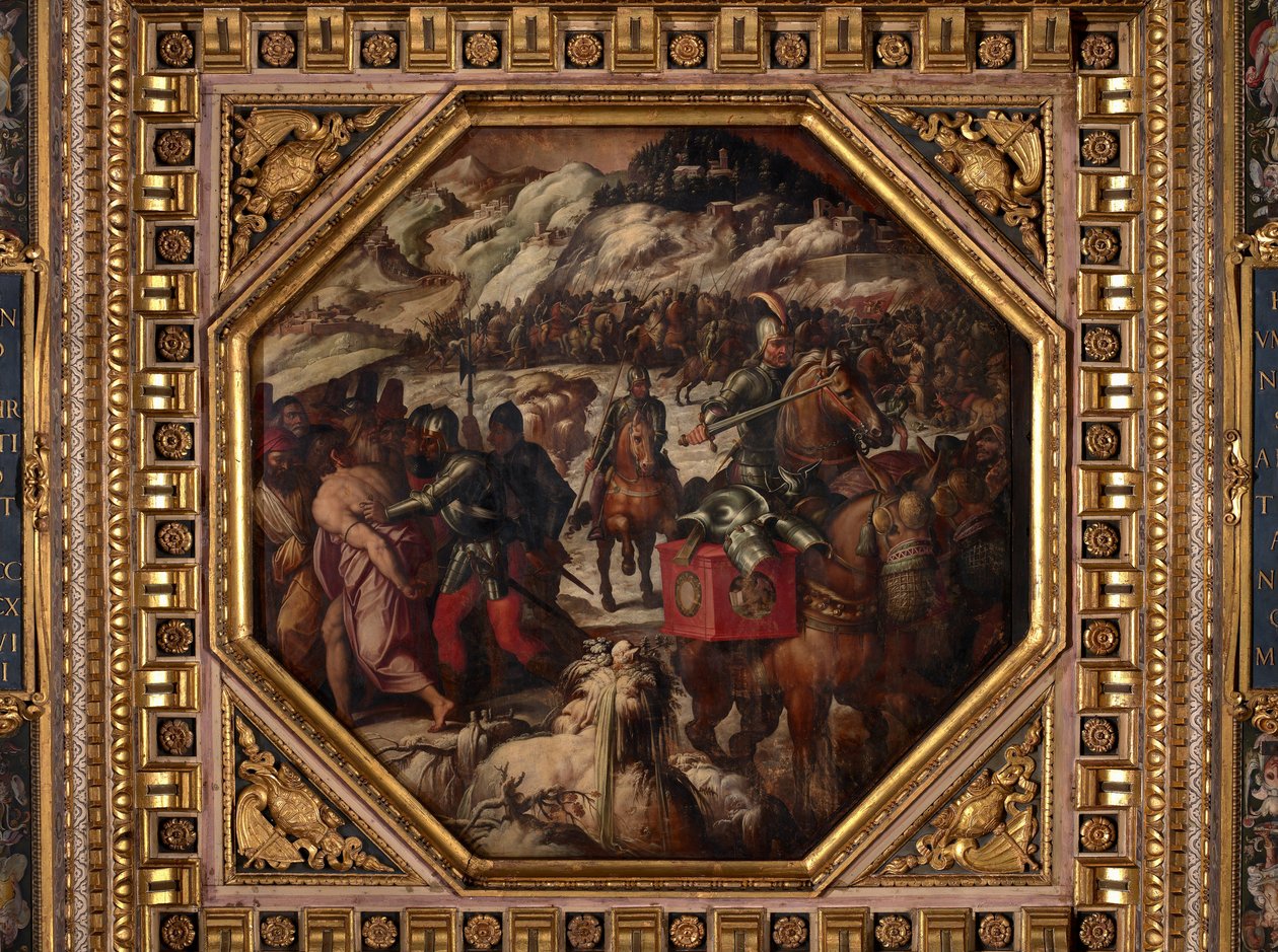 Pokonanie Wenecjan w Casentino autorstwa Giorgio Vasari