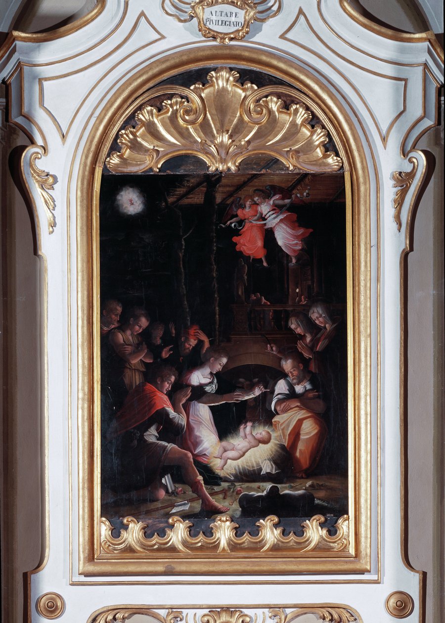 Narodzenia (olej na płótnie) autorstwa Giorgio Vasari
