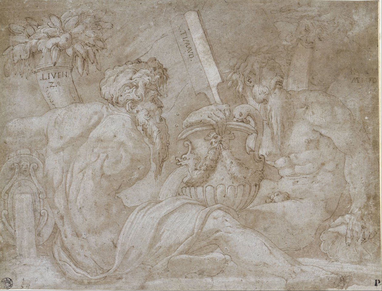 Trzej bogowie rzek autorstwa Giorgio Vasari