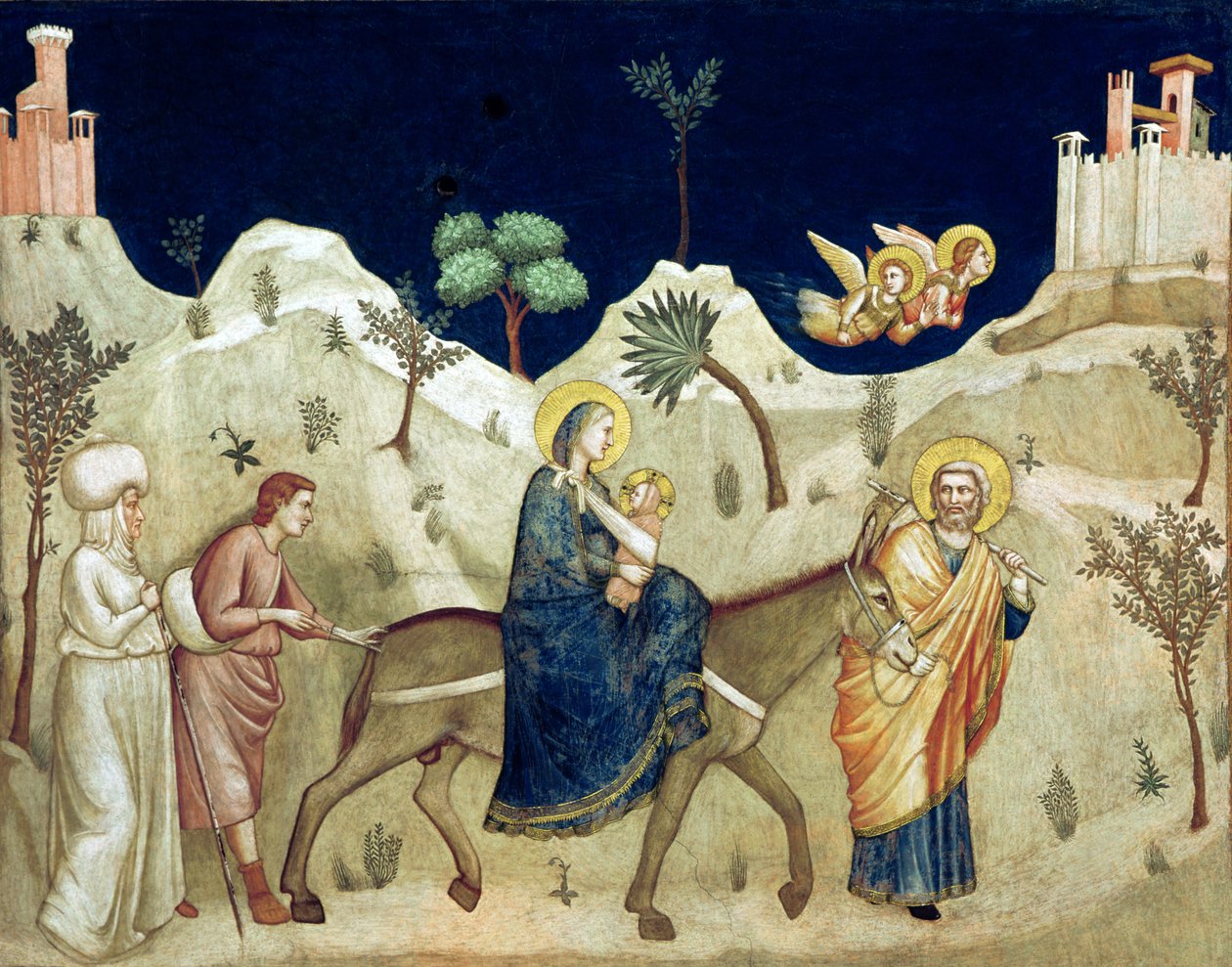 Skrydis į Egiptą poli autorstwa Giotto di Bondone