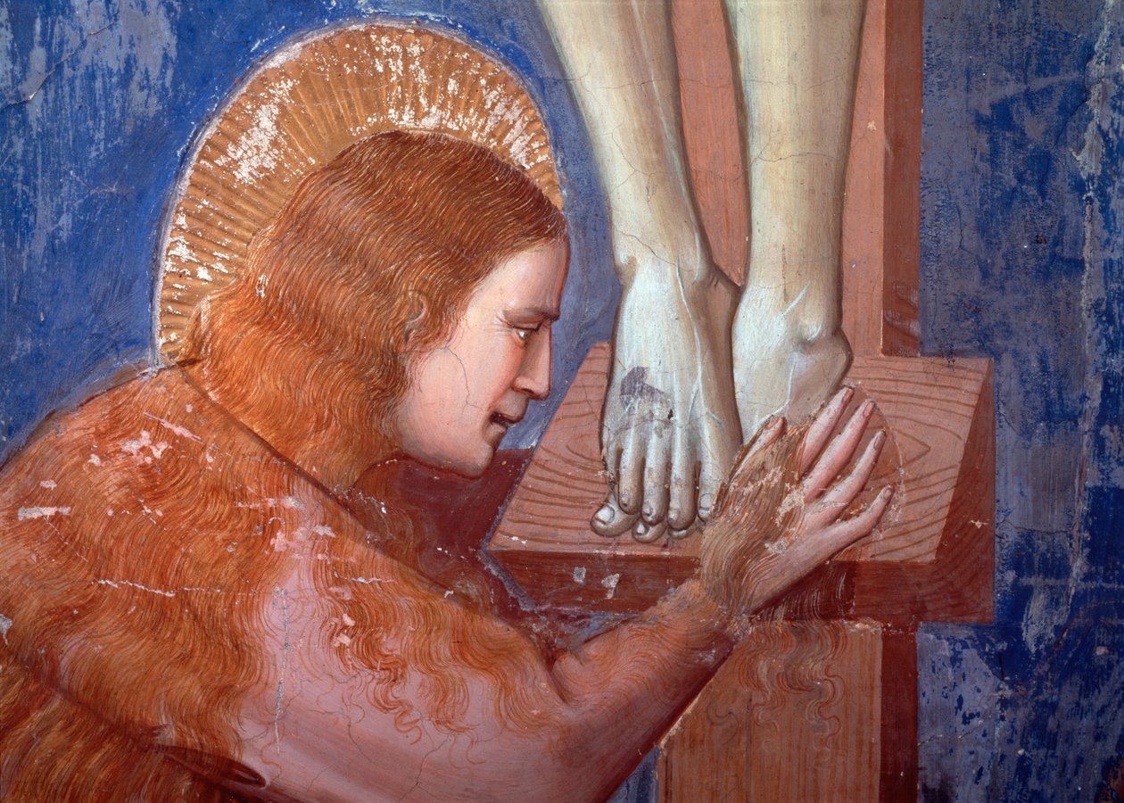 Ukrzyżowanie, fragment Magdaleny (Fresco autorstwa Giotto (c.1266 1337)