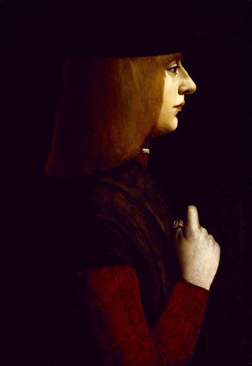Portret młodego mężczyzny, ok. 1500 r. autorstwa Giovanni Ambrogio de Predis