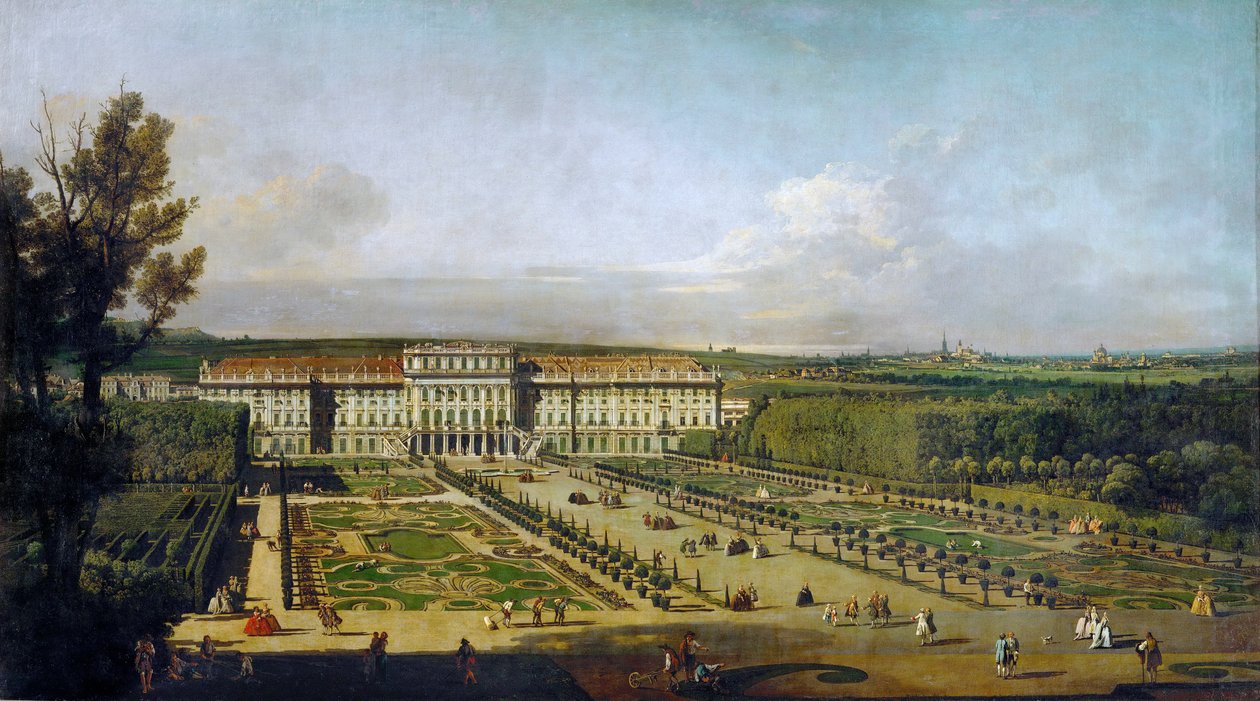 Cesarski pałac przyjemności Schönbrunn, fasada ogrodowa autorstwa Giovanni Antonio Canal